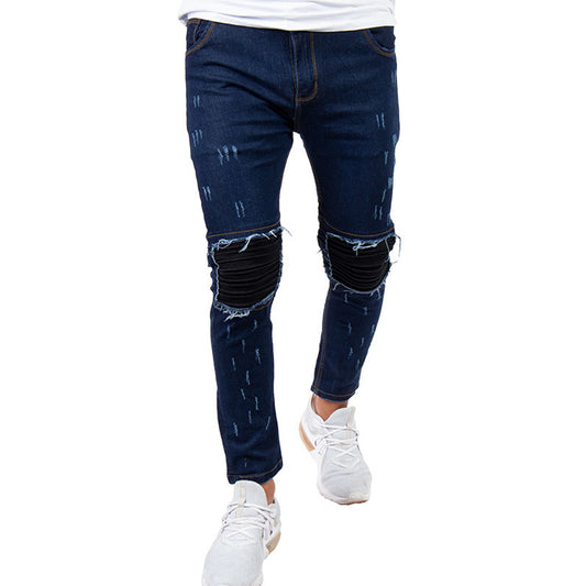 Skinny Jean | Azul Industrial con Parche en Rodillas CL2164