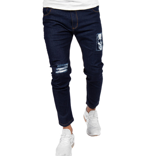 Skinny Jean | Azul Industrial con Estampado CL2169