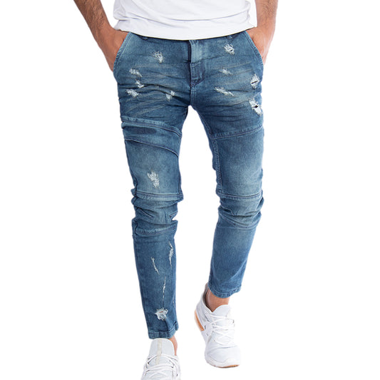 Skinny Jean | Azul Medio Verdoso con Desgastes CL2186