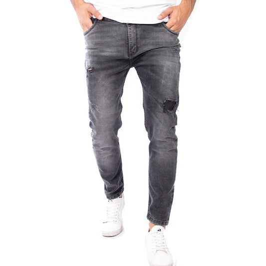 Skinny Jean | Gris Oscuro con Parche en Rodilla CL2194